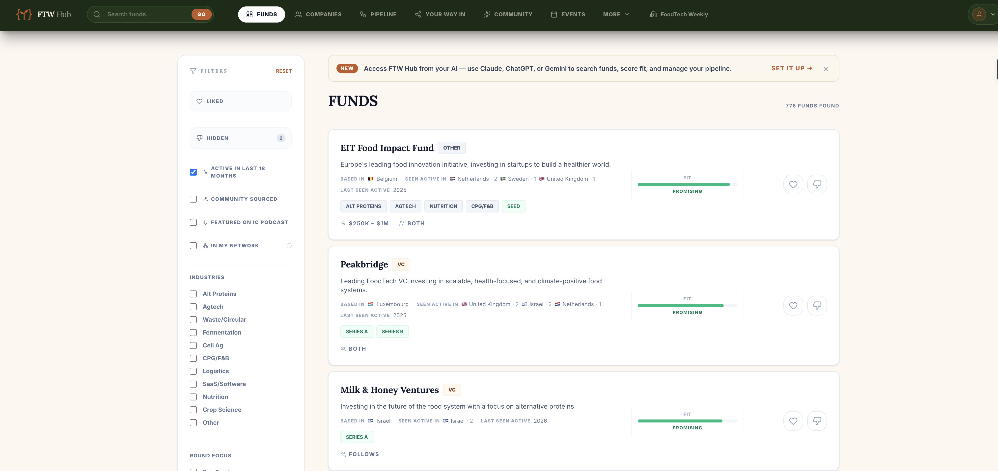 The FTW Hub funds workspace